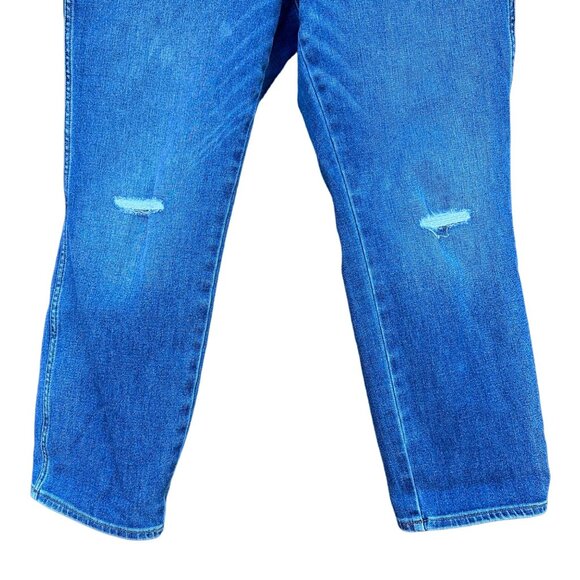 White House Black Market The Sculpt Straight Crop Distressed High Rise Jeans Siz - Picture 3 of 14